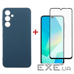 Чохол-накладка Dengos Carbon для Samsung Galaxy A16 5G SM-A166 Blue (DG-KM-122) + захисне скло