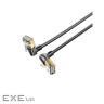 Патч-корд 1м STP cat 8 RJ-45 90 corner black Vention (IKLBF)