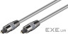 Кабель аудіо оптичний Toslink 2.0m, D = 6.0mm Metal, HQ, сірий (75.05.0569-65)