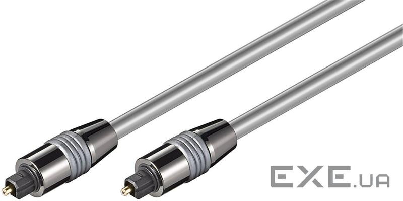 Кабель аудіо оптичний Toslink 2.0m, D = 6.0mm Metal, HQ, сірий (75.05.0569-65)