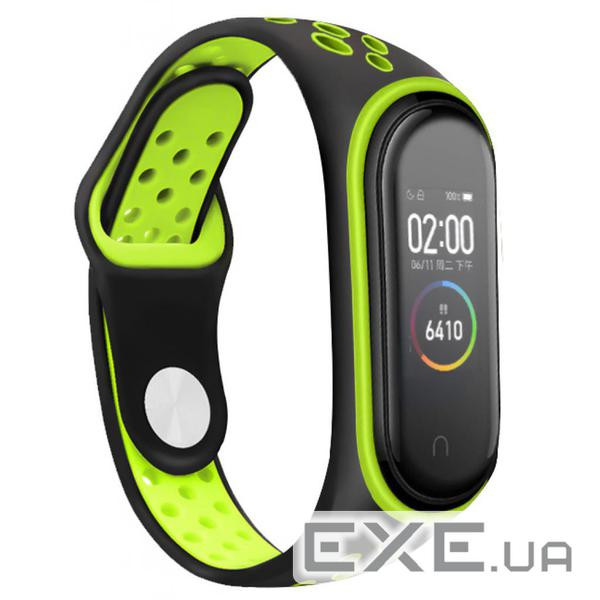 Ремінець для фітнес браслета BeCover Nike Style для Xiaomi Mi Smart Band 5 Black-Green (705152)