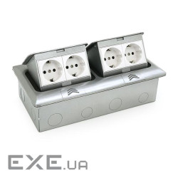 Розетка для підлоги висувна із заземленням J26, чотири розетки, Input: AC 100-250V 16A, White , Input: AC 100-250V 16A,