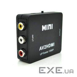 Конвертер Mini, AV to HDMI, ВХІД 3RCA(мама) на ВИХІД HDMI(мама), 720P / 1080P, (YT-CM-AV / HDMI / B) ), 720P / 1080P, (Y