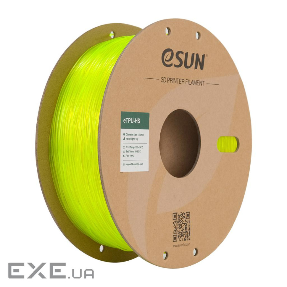 Пластик для 3D-принтера eSUN TPU HIGH SPEED 1,75mm 1kg FLUORES YELLOW (TPU-HS175F-Y1P1)