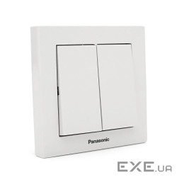 Вимикач Panasonic Karre Plus 55 двоклавішний, білий (WDTC90092WH-UA1)