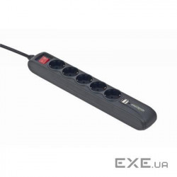 Мережевий фільтр EnerGenie 1.5 м, 5 розеток, USB (SPG5-U2-5)