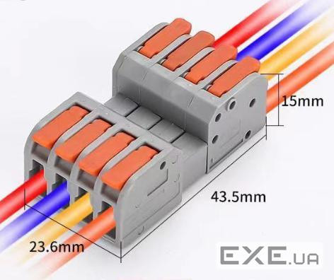 Клема роз&apos,ємна з натискними затискачами 4-провідна DF-2604D, 4-pin, 250V, 32A, 0 (DF-2604D / 4)