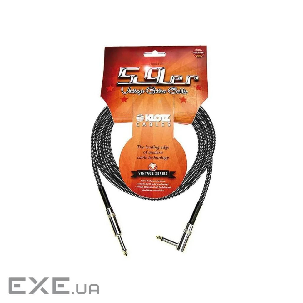 Інструментальний кабель Klotz 59 Vintage Pro Guitar Cable Angled 6 m (228235)