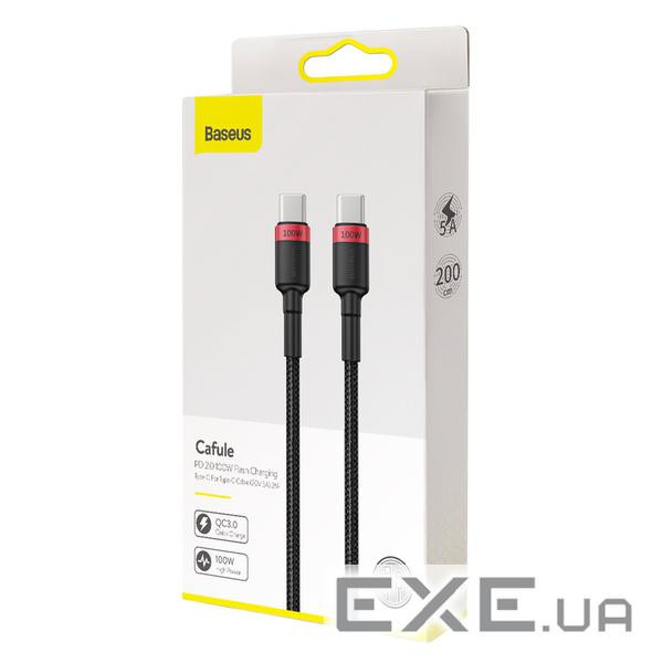 Дата кабель USB-C to USB-C 2.0m PD2.0 100W (20V/5A) red+black Baseus (CATKLF-AL91) (CATKLF-AL91 2м)