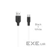 Кабель HOCO X21 USB to Type-C 2A, 1m, silicone, TPE connectors, Black+White (6957531071402)