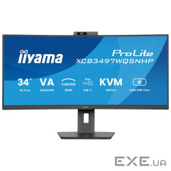 Монітор вигнутий VA РК монітор, 0,4 мс (MPRT), 1 20 Гц, Adaptive Sync, KVM свіч, (XCB3497WQSNPH-B1)