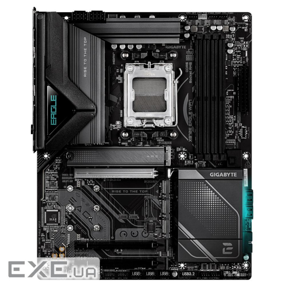 Mатеринська плата sAM5 AMD X870E HDMI/2xUSB4 4xM.2 5GbE LAN mATX GIGABYTE X870E EAGLE WIFI7