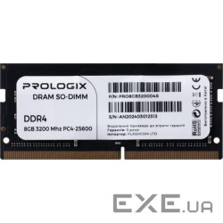 Модуль пам'яті PROLOGIX SO-DIMM DDR4 3200MHz 8GB (PRO8GB3200D4S)