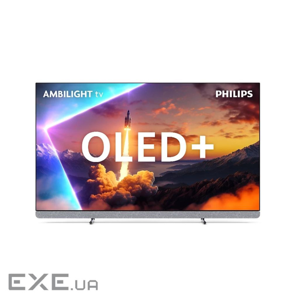 Телевізор 65" Philips OLED+ 4K 144Hz Smart Google TV Black Ambilight Bowers & Wi (65OLED910/12)