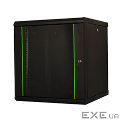 Шафа настінна Lande Proline 7U 19" 600x600, скло, чорна (LN-PR07U6060-BL-111)