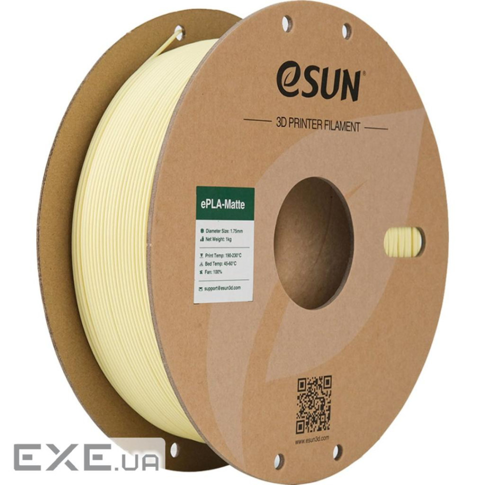 Пластик для 3D-принтера eSUN ePLA-Matte, 1,75мм, 1кг, almond yellow (ePLA-Matte-P175AY1)