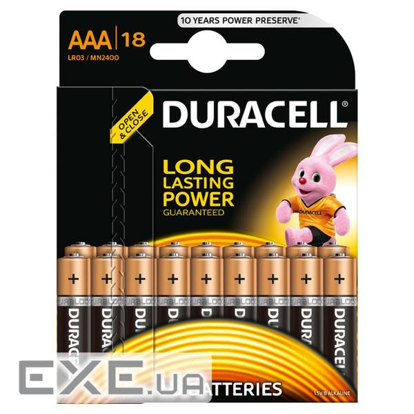 Батарейка Duracell AAA лужні 18 шт. в упаковці (5000394107557 / 81546741)