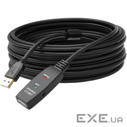 Кабель продовжувач USB 2.0 AM-AF, 40.0 м, активний, з додатковим живленням (B01104)