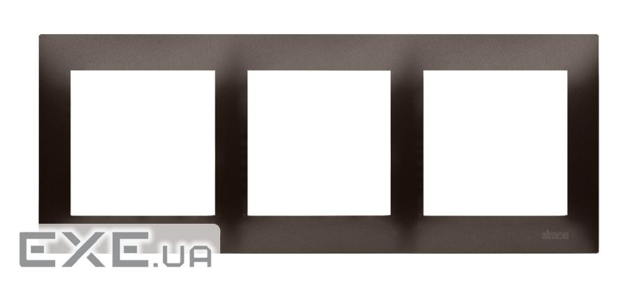 Рамка розетки Premium 3х, коричневый (DR3/46)