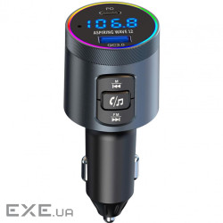 автомобільний FM-трансміттер Aspiring Wave 12 48W PD LED/Bluetooth/microSD/QC3.0,USB-C 30W (TC-WA12)