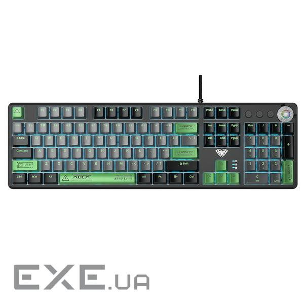 Клавіатура Aula Mechanical F2088 PRO Black/Gray, plus 9 Green keys KRGD blue (6948391234892)