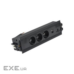 Врізн роз блок S485: 2x220В Schuko, 1xUSB-A 3.0, 1хHDMI, 1хRJ45 кат.6 UTP, чорн (48530F2001F0100-44)