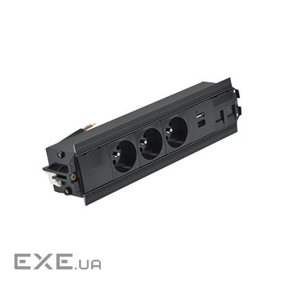 Врізн роз блок S485: 2x220В Schuko, 1xUSB-A 3.0, 1хHDMI, 1хRJ45 кат.6 UTP, чорн (48530F2001F0100-44)