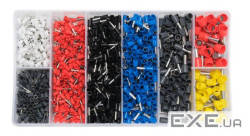 Набір клем / наконечників 1250шт(E0508w-200 E2508b-250,E1008r-200,E1508bl-250,E4009gr-100 (YT-39484) (E0508w-200 E2508b-