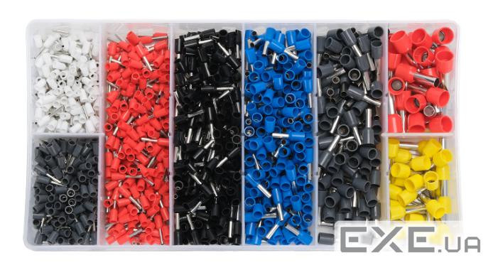 Набір клем / наконечників 1250шт(E0508w-200 E2508b-250,E1008r-200,E1508bl-250,E4009gr-100 (YT-39484) (E0508w-200 E2508b-