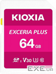 Карта пам'яті Kioxia Exceria Plus SD 64 ГБ SDXC UHS-I U3 Class 10 V30 (LNPL1M064GG4)