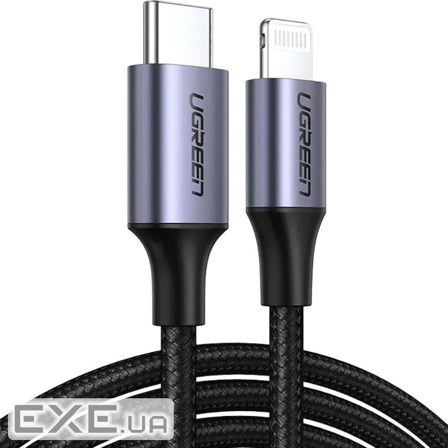 Кабель UGREEN US304 Type-C to Lightning PD36W MFi 1м Black (US304 Black 1M)
