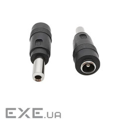 Перехідник живлення Jack DC M/F,5.5x2.5mm до 5.5x2.1mm адаптер,чорний (84.00.7107-1) (84.00.7107-1)