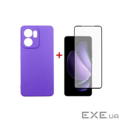 Чохол до мобільного телефона Dengos Oppo Reno 13F 4G Case Carbon + 2 Glass (Purple) (DG-CTG2P-23)
