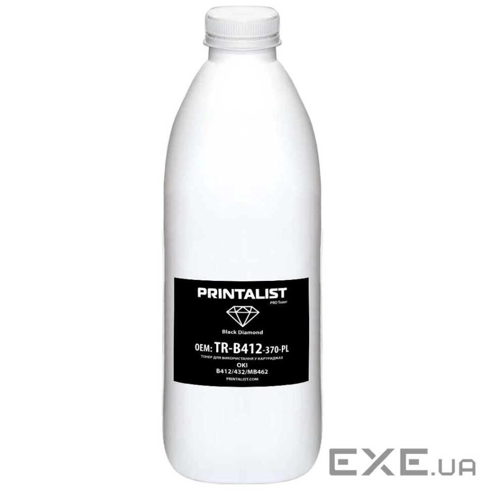 Тонер OKI B412/432/MB462, 370г Black Printalist (TR-B412-370-PL)
