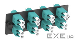 LC 10Gig OM3/OM4 FAP loaded with 8xLC Duplex Fiber Optic Adapters (Aqua) (FAP8WAQDLCZ)