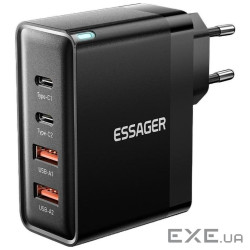 Зарядний пристрій 2xUSB-C + 2xUSB 100W Essager (ECT2CA-QYB01-Z)