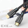 Кабель Vention Cotton Braided 8K HDMI-HDMI v2.1 Cable 2M Black (AAUBH)