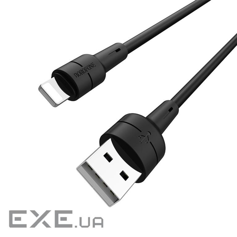 Кабель BOROFONE BX30 Silicone Lightning 1m, 2.4A Black (BX30LB)