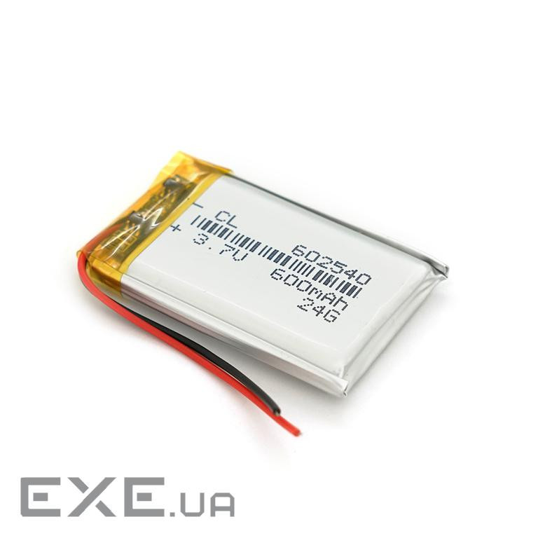 Літій-полімерний акумулятор 6*25*40mm (Li-ion 3.7В 600мА&middot,год) (602540) ) (602540)