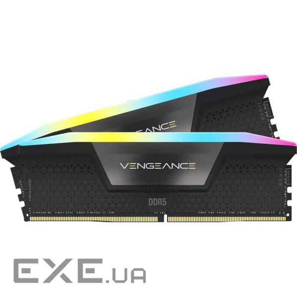 Модуль пам'яті CORSAIR Vengeance RGB Black DDR5 5200MHz 32GB Kit 2x16GB (CMH32GX5M2B5200C40)