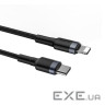 Дата кабель USB-C to Lightning 1.0m 18W 2.1A Cafule Black-Grey Baseus (CATLKLF-G1) (CATLKLF-G1 1м)