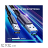 Дата кабель USB 3.0 AM to USB-C 1.5m 3A US184 black Ugreen (20883) (90403219)