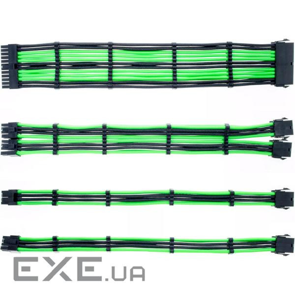 Комплект кабелів для блоку живлення QUBE ATX 24-pin/EPS 8-pin/PCIe 6+2-pin Blac (QBWSET24P2x8P2x8PBG)