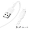 Дата кабель USB 2.0 AM to Micro 5P 1.0m 2.4A PVC X83 white HOCO (6931474770899)