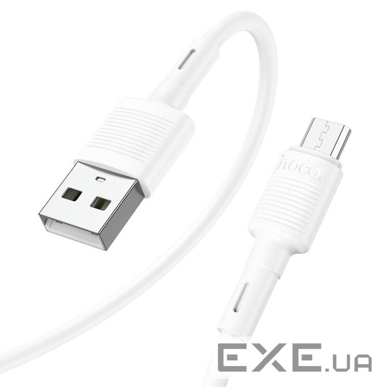Дата кабель USB 2.0 AM to Micro 5P 1.0m 2.4A PVC X83 white HOCO (6931474770899)