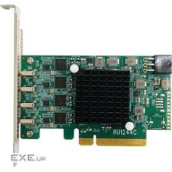 HighPoint Controller card RU1244C RocketU 1244C PCI Express3.0x8 4-Port USB 3.2 10G Controller Retai