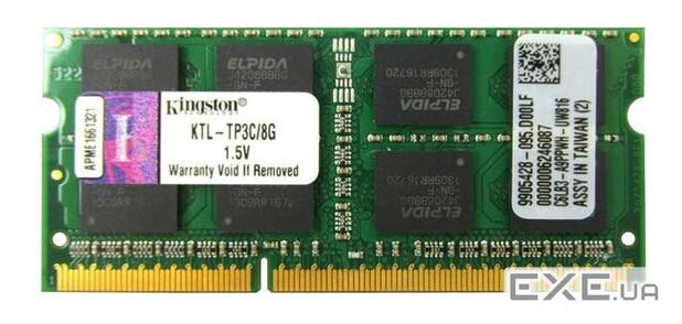 Пам"ять Kingston 8 GB SO-DIMM DDR3 1600 MHz (KTL-TP3C/8G)