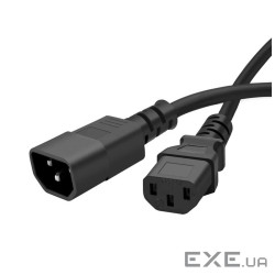 Кабель живлення від мережі PC-189, Black, 1.8 м, ColorWay, IEC C14 - IEC C13, 3x0.75 (CW-CBP087-BK)