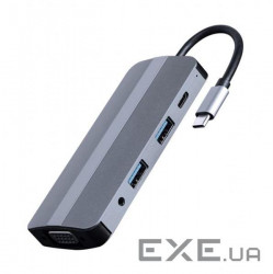 Док-станція Cablexpert USB-C 8-в -1 (A-CM-COMBO8-02)