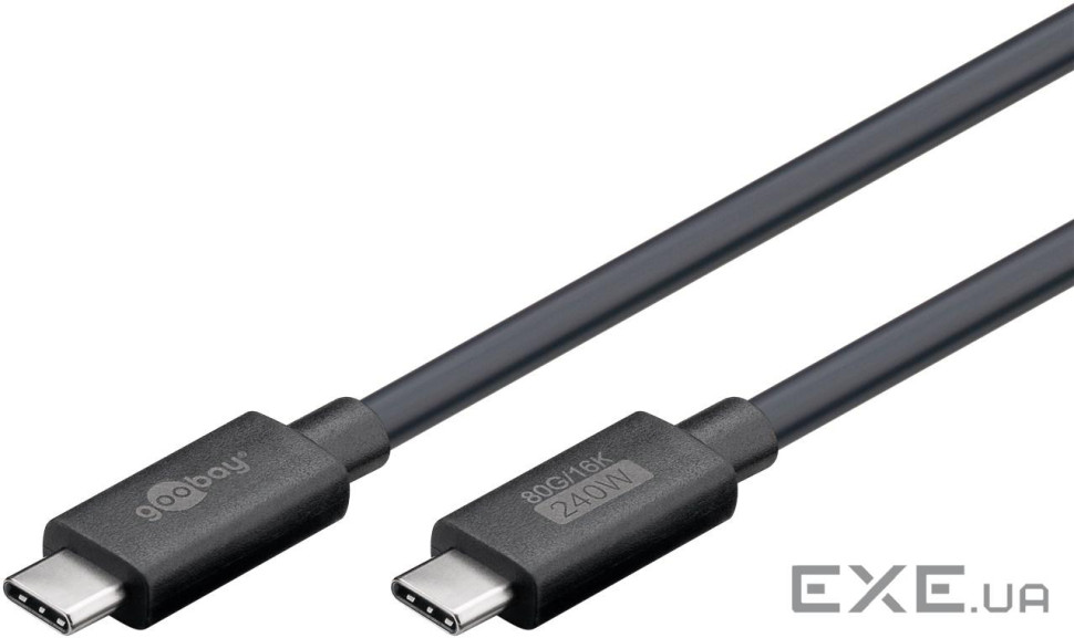 Кабель пристроїв-подовжувач USB Type-C M/M 1.2m,(USB4Gen4) 80Gbps 240W/5A Cu,чорний (75.07.4376-1) (75.07.4376-1)